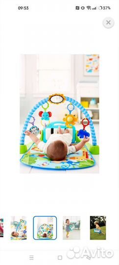 Развивающий коврик fisher price с пианино