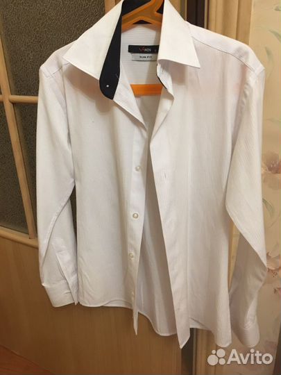 Рубашка белая с рукавами под запонки