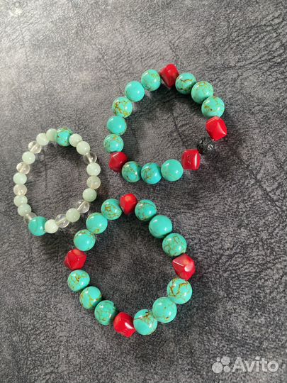 Браслеты бирюза коралл