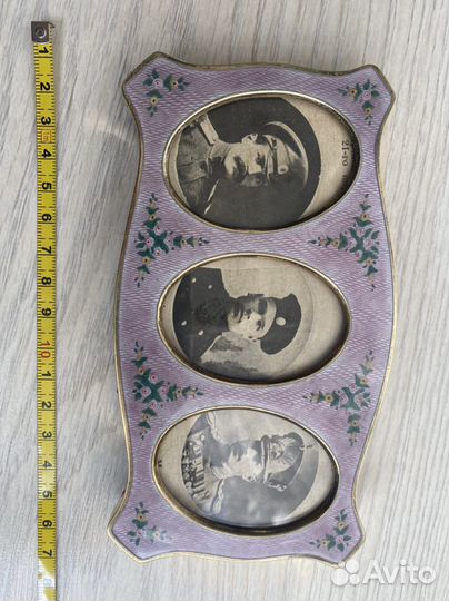 Серебряная рамка для трёх фотографий. Фаберже