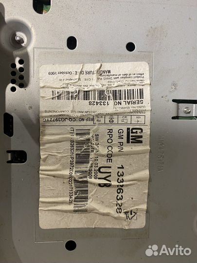 Штатная магнитола шевроле круз