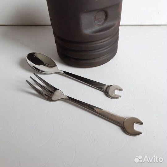 Вилка и Чайная ложка сувенир мотоцикл