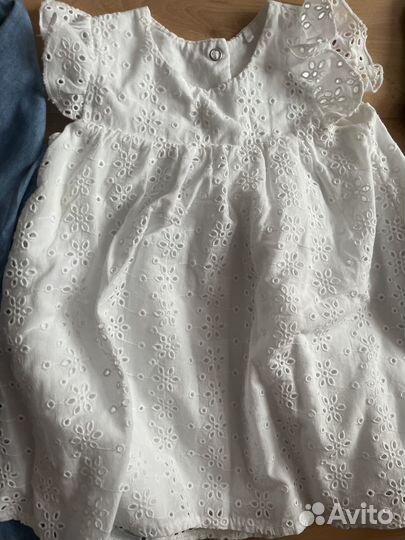 Вещи пакетом на девочку 74-80 (платья, песочники)