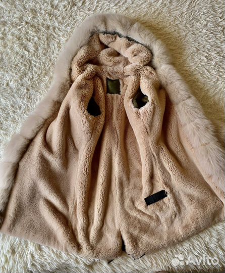 Куртка парка зимняя женская кролик