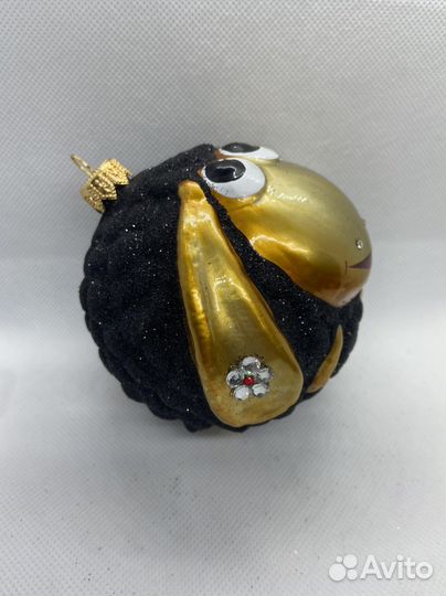 Елочная игрушка. Овечка. Польша. Стекло