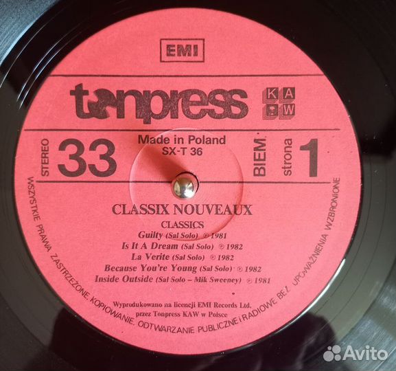 Classix Nouveaux (сборник). Грампластинка