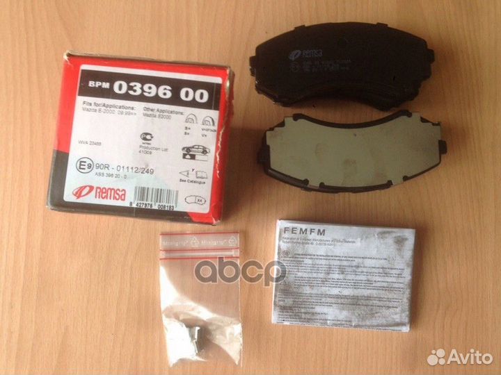 396 00 колодки дисковые п Mazda MPV 2.6i/3.0/2
