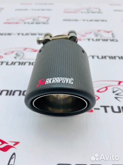 Насадка Akrapovic classic карбон одинарная 102 мм
