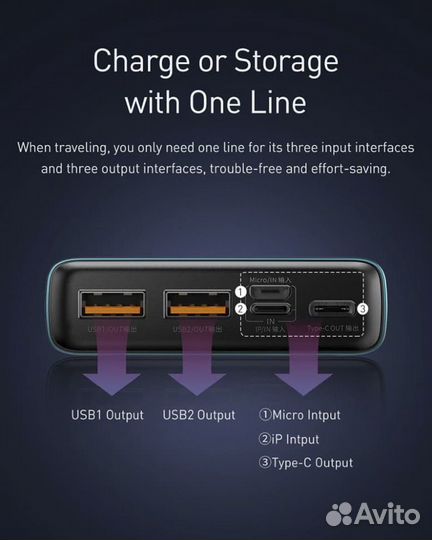 Внешний аккумулятор baseus Adaman Metal 10000Mач