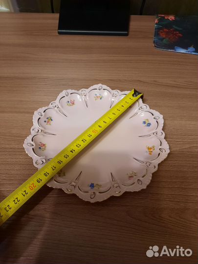 Десертная тарелка 19 см розовый фарфор H&C Чехия