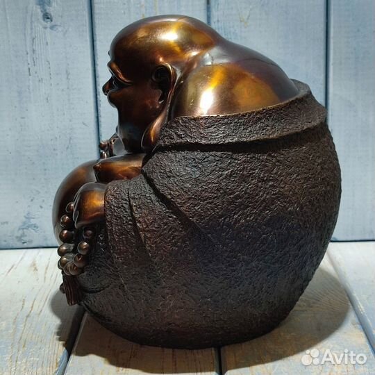 Смеющийся Будда, бронза 20 см