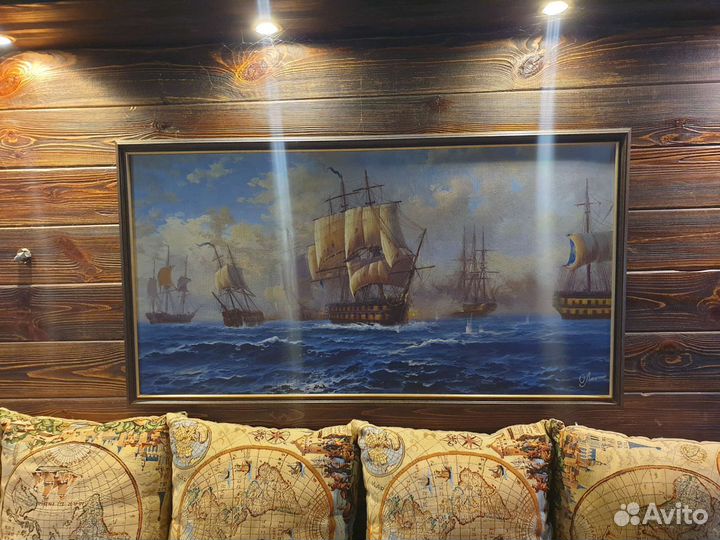 Картина маслом на холсте корабли