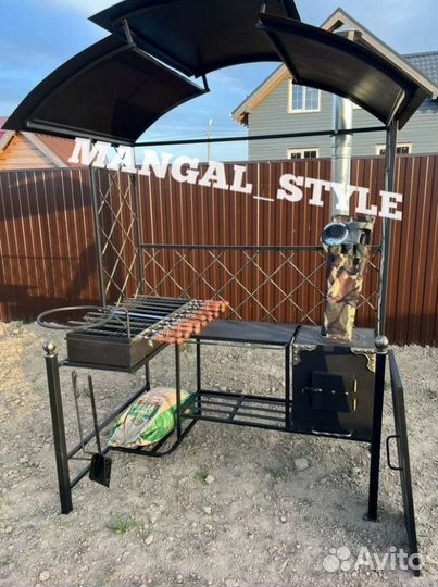 Мангал с печью под казан