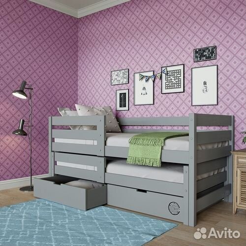 Кроватка выдвижная матрешка из натурального дерева