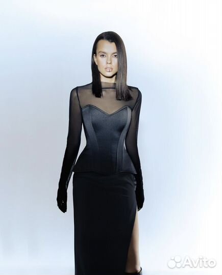 Корсет топ munique черный xs s идеальный