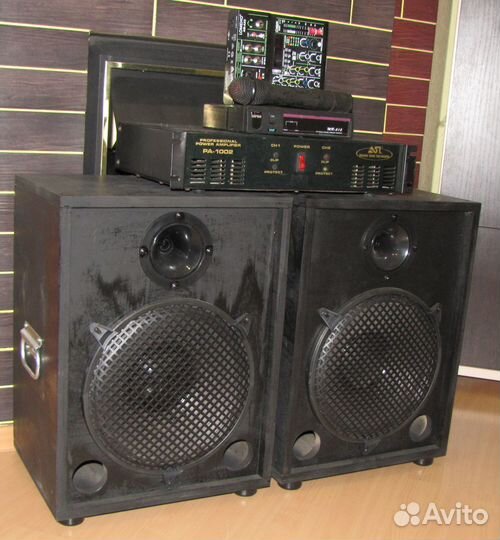 Колонки EVM 1481W Усилитель Микшер-FX99 Микрофон