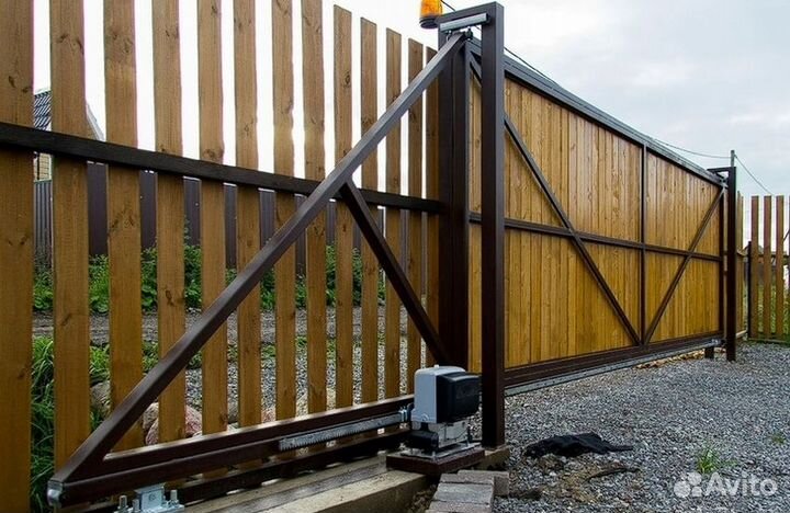 Откатные ворота под ключ с доставкой и установкой