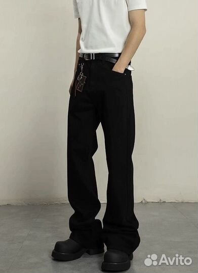 Джинсы Rick Owens клёш черные сезон