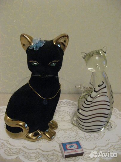 Статуэтки кошка муранское стекло / фарфор