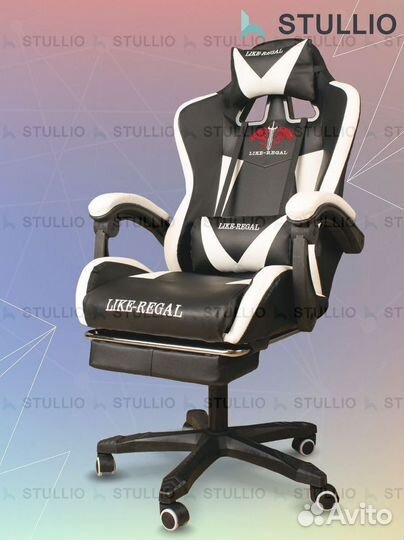 Компьютерное игровое кресло геймерское с массажем