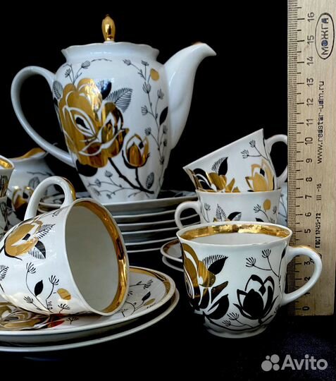 Кофейный сервиз «Золотая Роза»