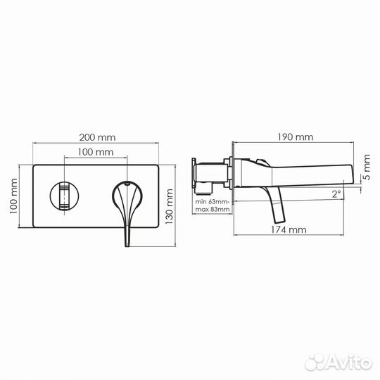 Смеситель для раковины wasserkraft Sauer 7130 золо