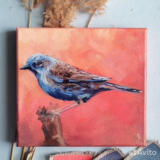 Картина маслом птица 
