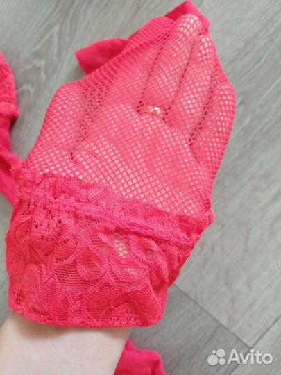 Чулки сетка красные