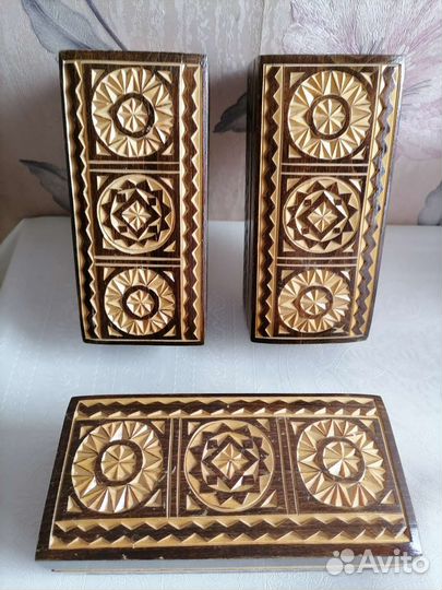 Шкатулка деревянная СССР, новая, резная