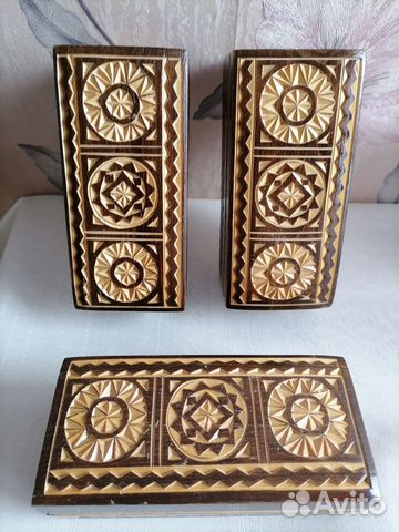 Шкатулка деревянная СССР, новая, резная