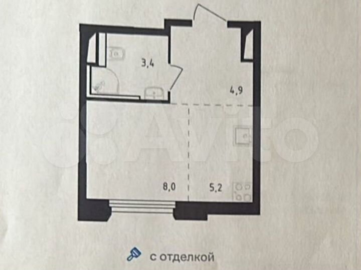 Квартира-студия, 21,5 м², 3/9 эт.