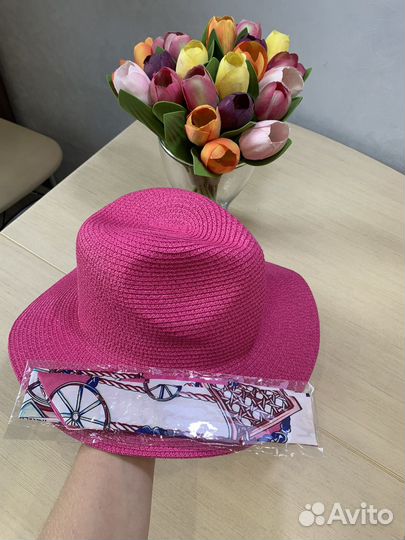 Шляпа Соломенная hatsome розовая
