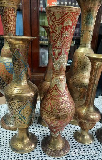 Вазы латунь от 21 см до 41 см