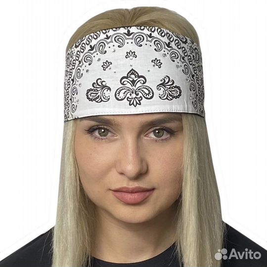 Кастомная головная повязка-бандана со стразами