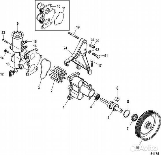 Рем. комплект помпы Mercruiser 8M0050018