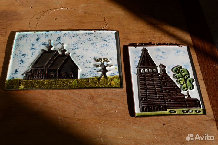 Медное панно барельеф, эмаль 1973