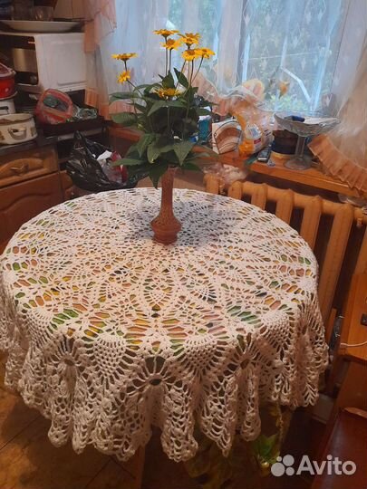 Скатерть круглая вязаная