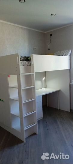 Кровать чердак со столом IKEA (+матрас Икеа )