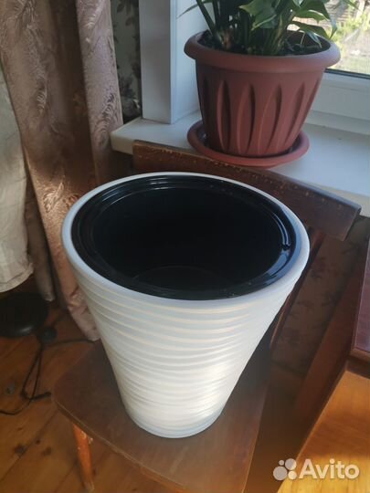 Кашпо Idea Дюна 34 h38.5 см v19.5 л пластик белый