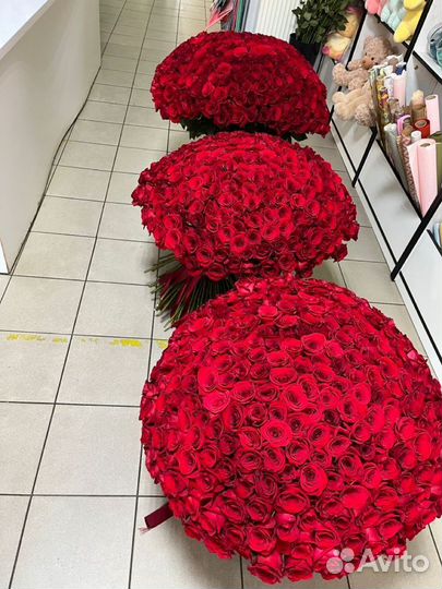 Огромные букеты роз