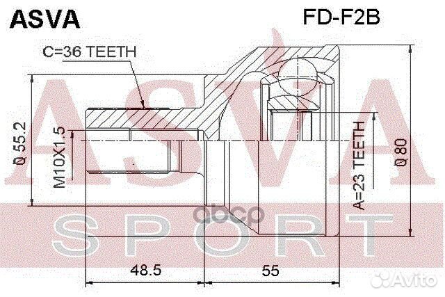 ШРУС наружный 23X56X36 FD-F2B asva