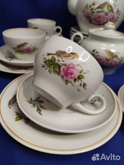 Чайный сервиз Красный Фарфорист