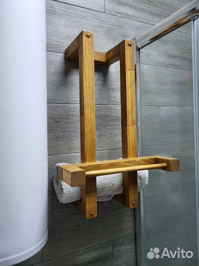 Полка для полотенец с держателем в стиле Loft