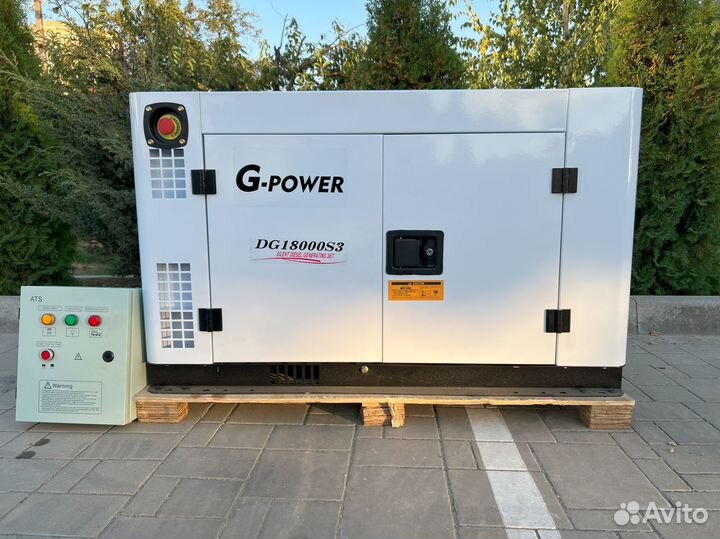 Дизельный генератор 15 кВт G-power трехфазный DG18