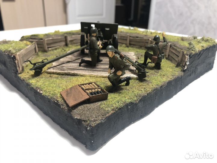 Диорама 1 35 «На позиции» пушка зис-3 с расчетом