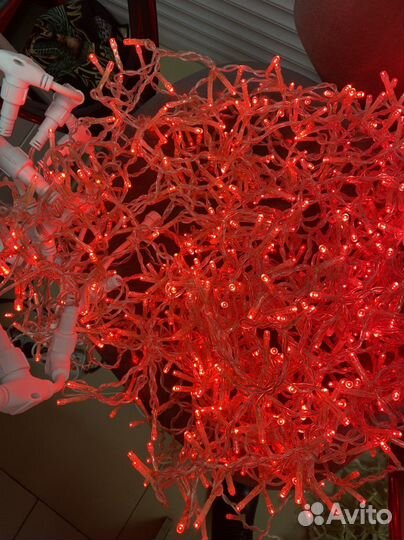 Гирлянда занавес уличная 2*3 м красная