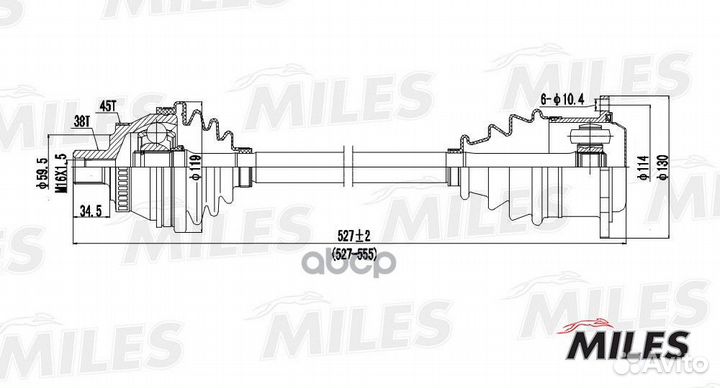 Привод в сборе audi A4 I 2.8 96-01 лев. +ABS GC