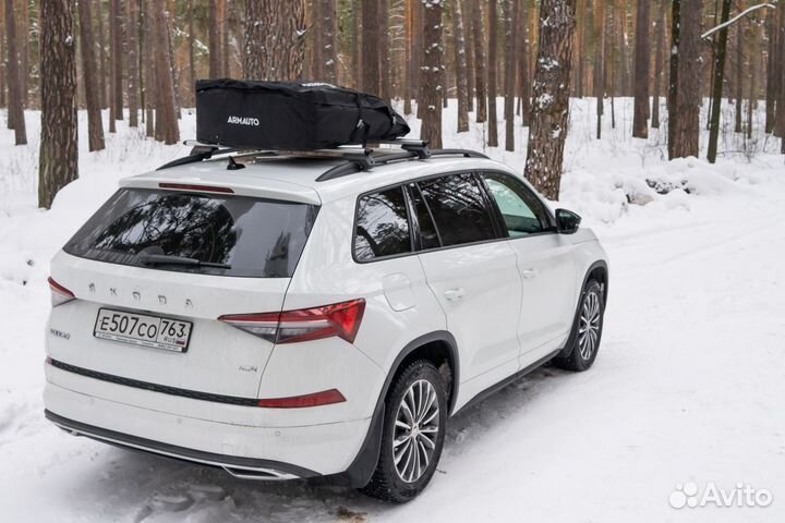 Автобокс на крышу (тканевый) на П-скобах «ArmBox 3