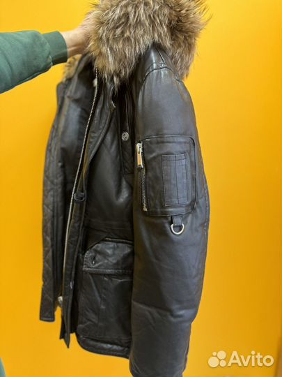 Оригинал винтаж кожаный пуховик Dsquared 2