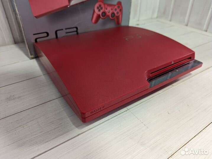 Playstation 3 Slim Red 320 прошитая + 50 игр